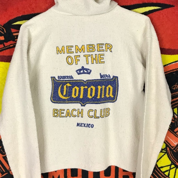 Other - Vtg Rare Corona Beer Beach Club Knit Hoodie Sweate
